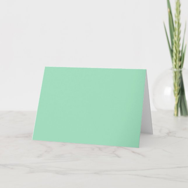 Seafoam Green Solid Colour Thank You Card (Front)