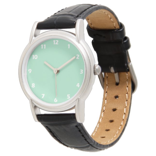Seafoam Green Solid Colour Watch (Angled)
