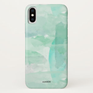 Seafoam Green Watercolor - Add Your Name Case-Mate iPhone Case
