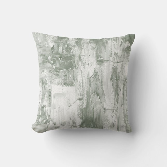 Seafoam Green & White Abstract Decor Pillow (Front)
