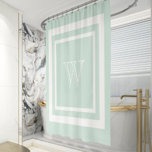 Seafoam Green White Framed Monogram