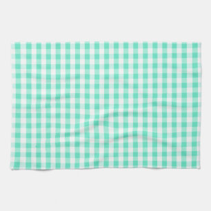 Seafoam Green & White Gingham Pattern Kitchen Towel