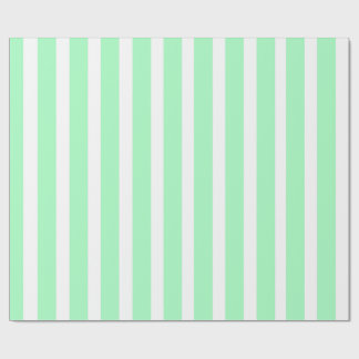 Seafoam Green & White Vertical Stripe Wrapping Paper