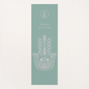 Seafoam Green Yoga Studio Hamsa Customizable Yoga Mat