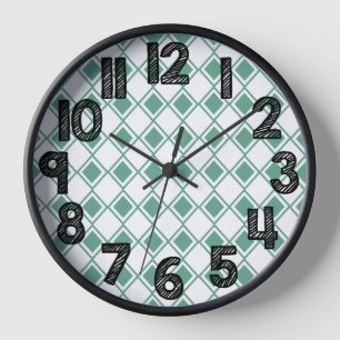 Seafoam Harlequin  Clock