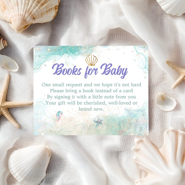 Seafoam Lavender Mermaid Books Request Enclosure Card (Creator Uploaded)
