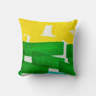 Seafoam Lilac Boho Hand Drawn Stroke. Fuchsia Hot Throw Pillow