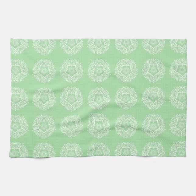 Seafoam Mandala Kitchen Towel (Horizontal)