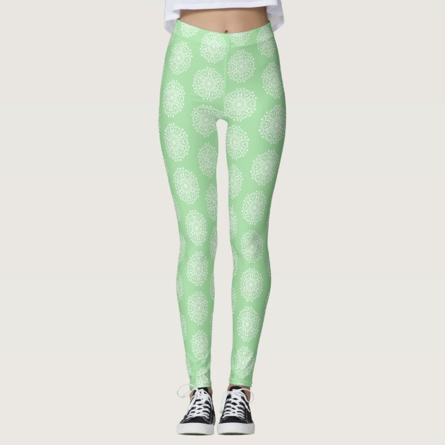Seafoam Mandala Leggings (Front)
