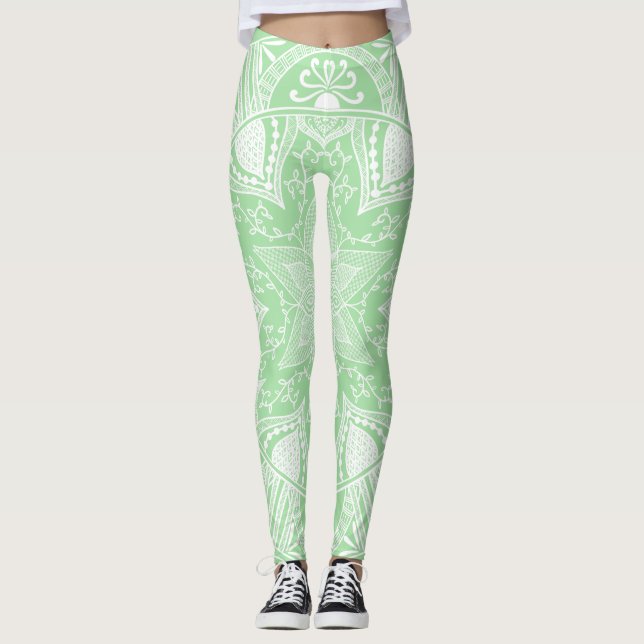 Seafoam Mandala Leggings (Front)