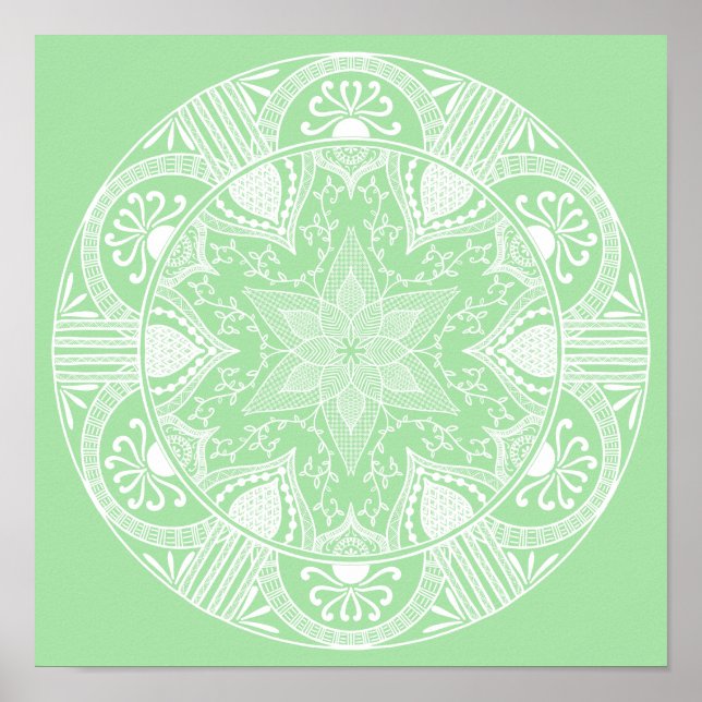 Seafoam Mandala Poster (Front)