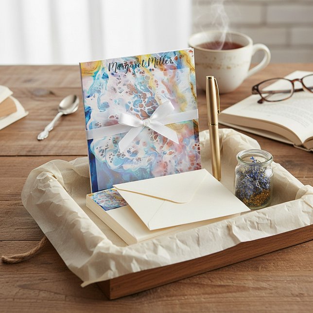 Seafoam marble personalized notepad (Creator Uploaded)