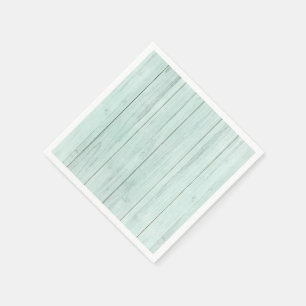 Seafoam Mint Green Pastel Turquoise Rustic Wood Napkin