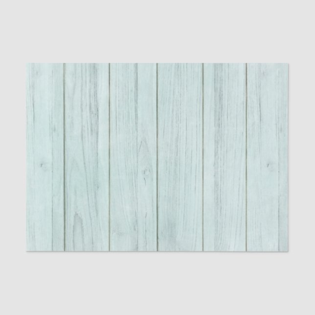 Seafoam Mint Green Pastel Turquoise Rustic Wood Tissue Paper (Front)