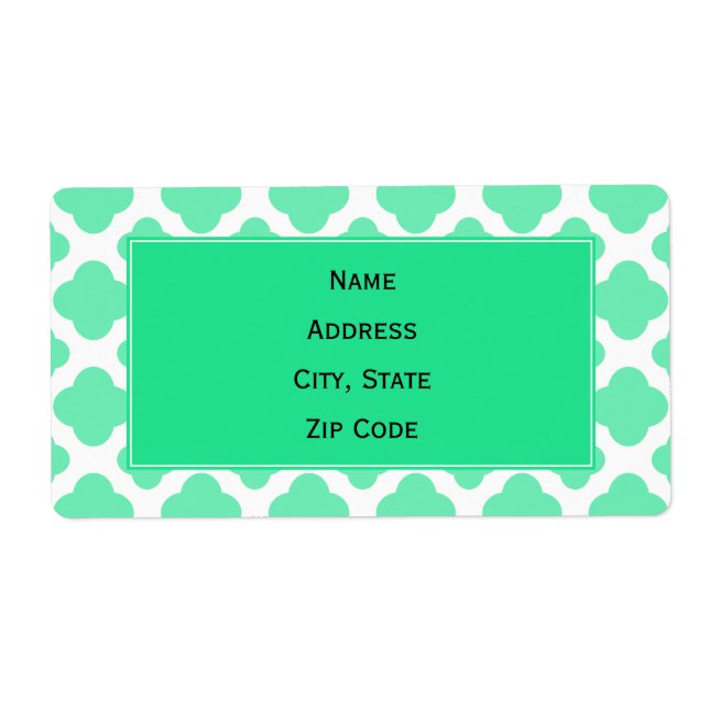 Seafoam Mint Green Quatrefoil Pattern (Front)