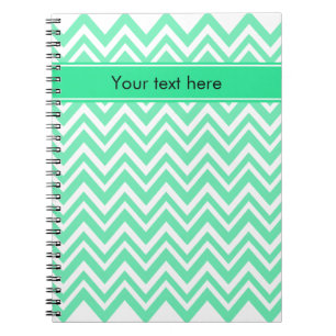Seafoam Mint Green Zigzgag Pattern Notebook