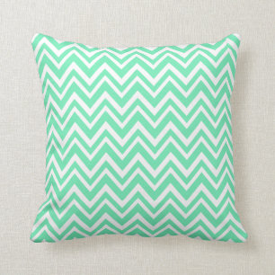 Seafoam Mint Green Zigzgag Pattern Throw Pillow