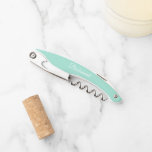 Seafoam Personalized Wedding Bridesmaid Corkscrew<br><div class="desc">Trendy seafoam colour wine corkscrew opener for your wedding bridesmaid along with her name on back and printed in white,  stylized script. Personalize corkscrew by editing and replacing name with your bridesmaid's name. Available in many,  popular bridesmaid wedding colour schemes.</div>