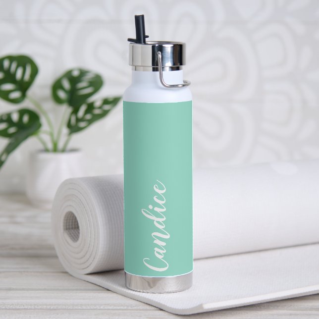 Seafoam Personalized Wedding Bridesmaid Water Bottle (Yoga)