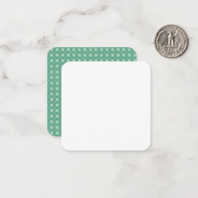 Seafoam Rattan Flat Note Card (Front/Back In Situ)