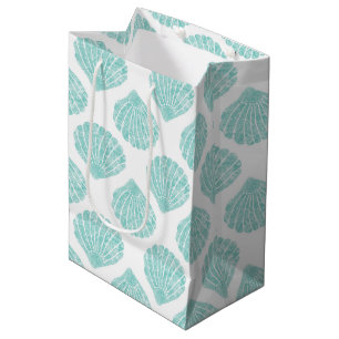 Seafoam Seashell Pattern Medium Gift Bag