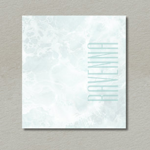 Seafoam Silver Opacity Elegant Custom Script Name Notepad