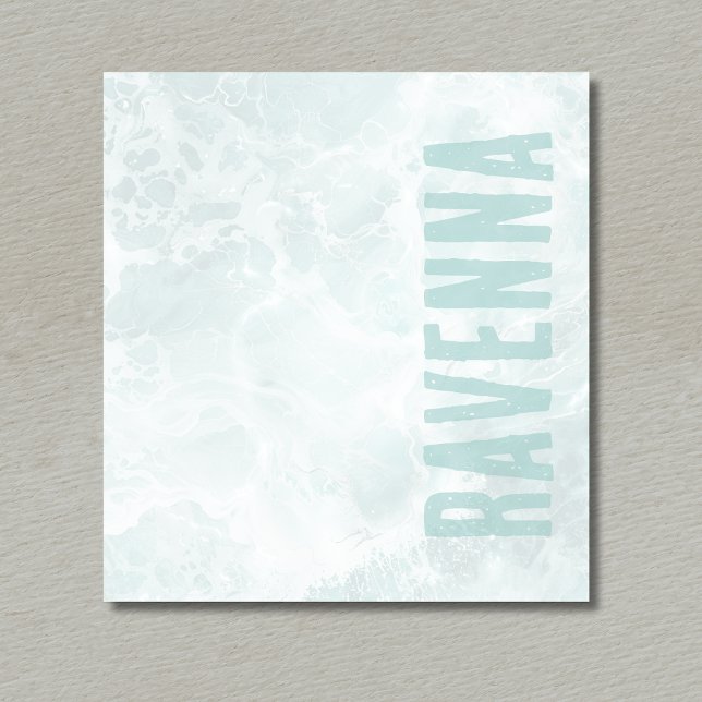Seafoam Silver Opacity Elegant Custom Script Name Notepad (Creator Uploaded)