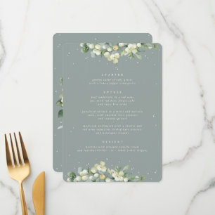 Seafoam Snowberry+Eucalyptus 3 Course Wedding Menu