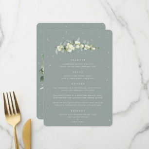 Seafoam Snowberry+Eucalyptus 4 Course Wedding Menu
