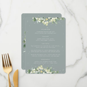 Seafoam Snowberry+Eucalyptus 4 Course Wedding Menu