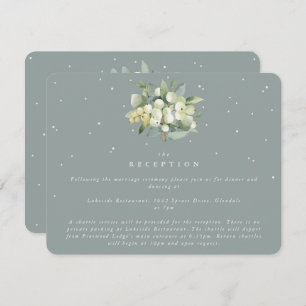 Seafoam Snowberry+Eucalyptus Bouquet Reception Enclosure Card