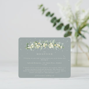 Seafoam Snowberry+Eucalyptus Garland Reception Enclosure Card