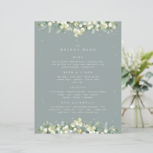 Seafoam Snowberry+Eucalyptus Wedding Drinks Menu