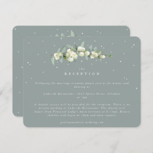 Seafoam Snowberry+Eucalyptus Wedding Reception Enclosure Card