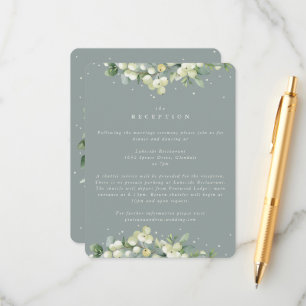 Seafoam Snowberry+Eucalyptus Wedding Reception Enclosure Card