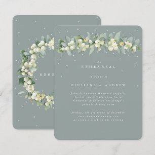 Seafoam Snowberry+Eucalyptus Wedding Rehearsal Enclosure Card