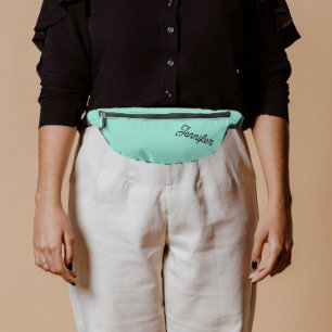 Seafoam Stylized Bridesmaid Name Fanny Pack