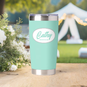 Seafoam Stylized Wedding Bridesmaid Insulated Tumbler