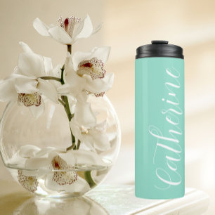 Seafoam Stylized Wedding Bridesmaid Thermal Tumbler