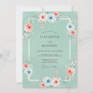 Seafoam Tranquil Nature Wedding Invitation