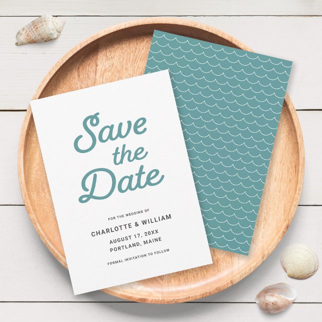 Seafoam Waves Enregistrer la carte Date (Créateur téléchargé)
