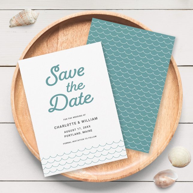 Seafoam Waves Enregistrer la carte Date (Créateur téléchargé)