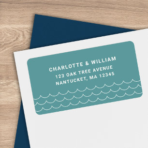Seafoam Waves Return Address Label