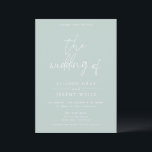 Seafoam Wedding Invitation<br><div class="desc">This timeless,  romantic design features soft colours and white accents. All aspects of this design can be edited (font,  text size,  or floral accents moved/removed) to fit your needs. Please contact me if you need help with this design.</div>