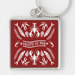 Seafood Art Decor Prints Keychain