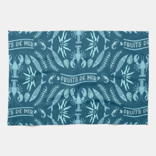 Seafood Art Decor Prints Kitchen Towel