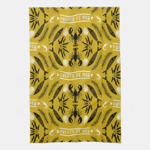 Seafood Art Decor Prints Kitchen Towel