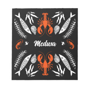 Seafood Art Decor Prints Notepad