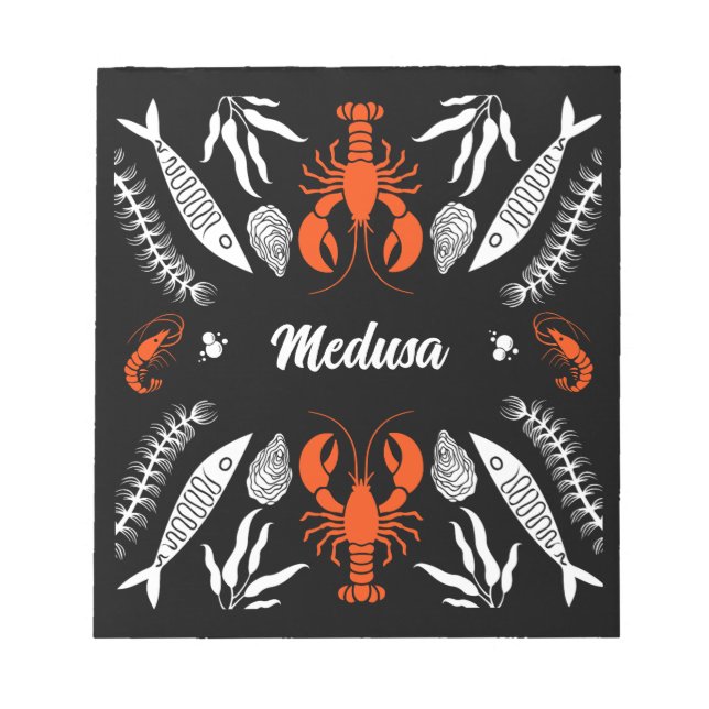 Seafood Art Decor Prints Notepad (Front)