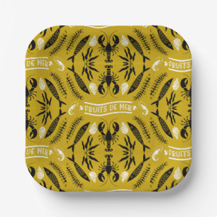Seafood Art Decor Prints Paper Plate